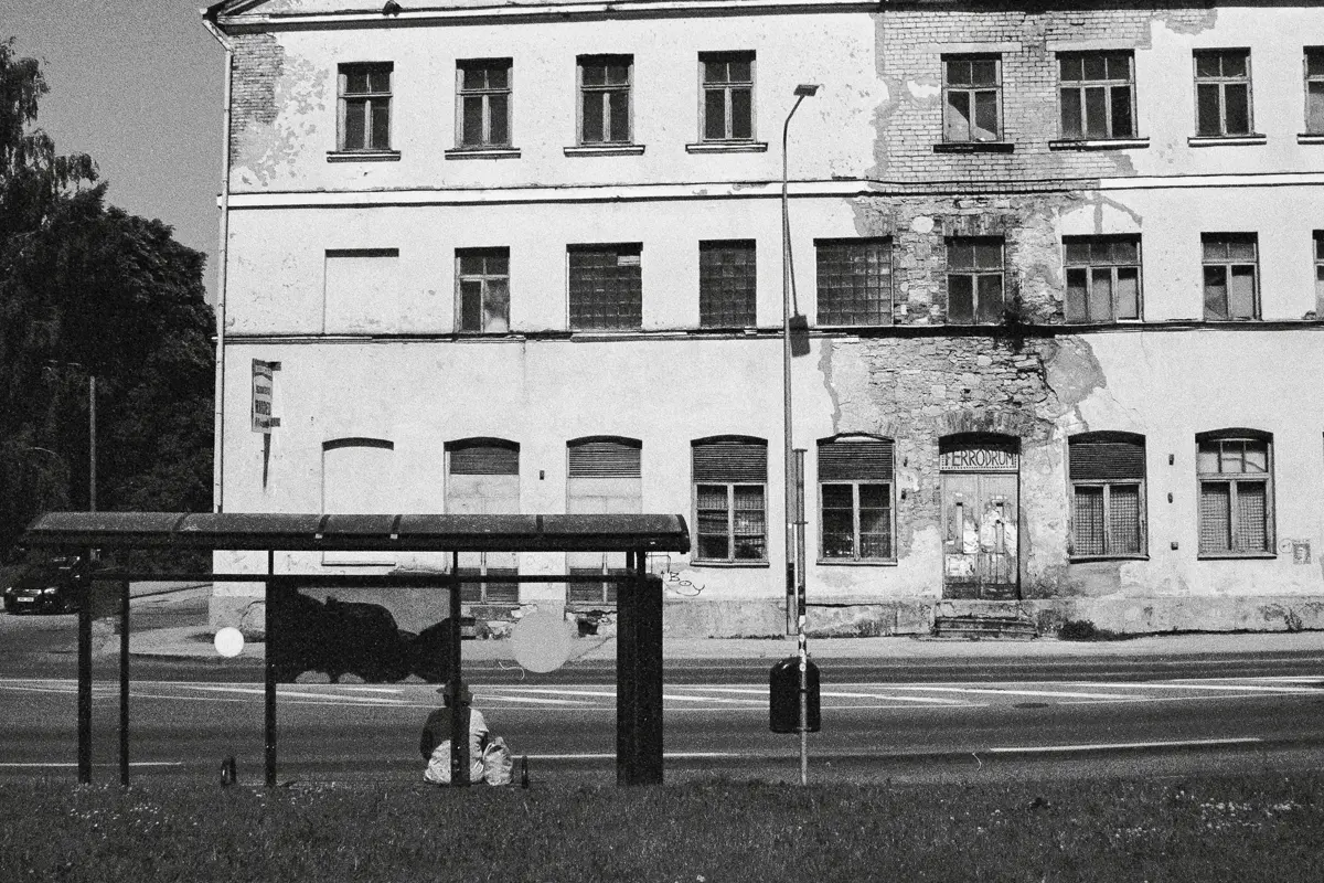 Waiting at the bus stop